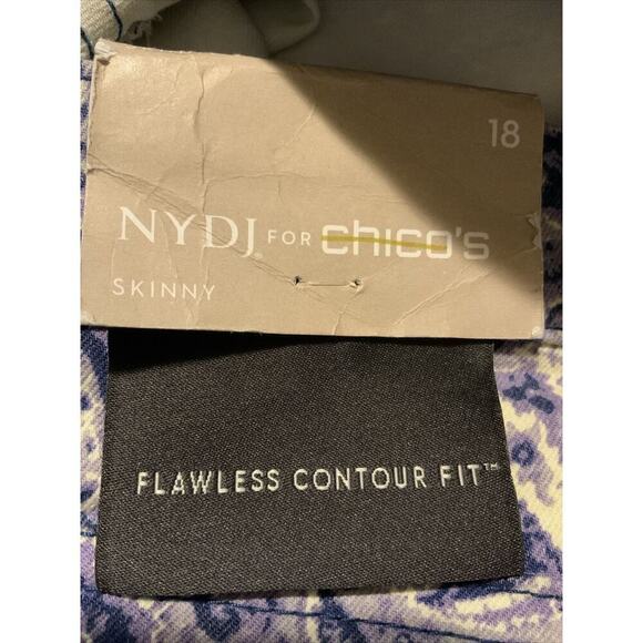 NYDJ Chicos LiftxTuck Paisley Jeans Womens 18 Skinny Flawless Contour Denim NWT - Picture 11 of 11